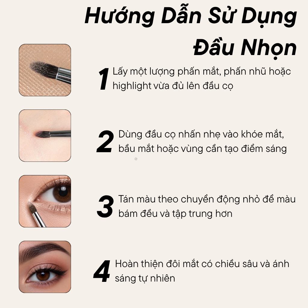 Cọ 2 Đầu Kẻ Mày/Kẻ Mắt Đầu Vát Dễ Tán Dễ Kẻ BH COSMETICS Double Ended Eyeliner Brush BH089